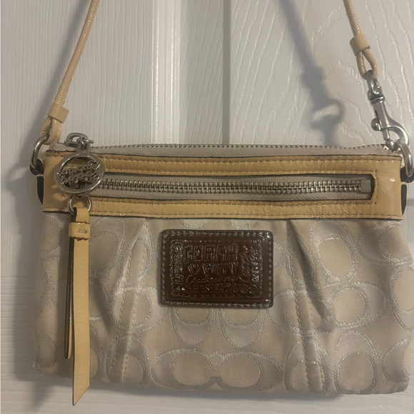 Coach Handbags - Coach Poppy - Beige Signature Wristlet